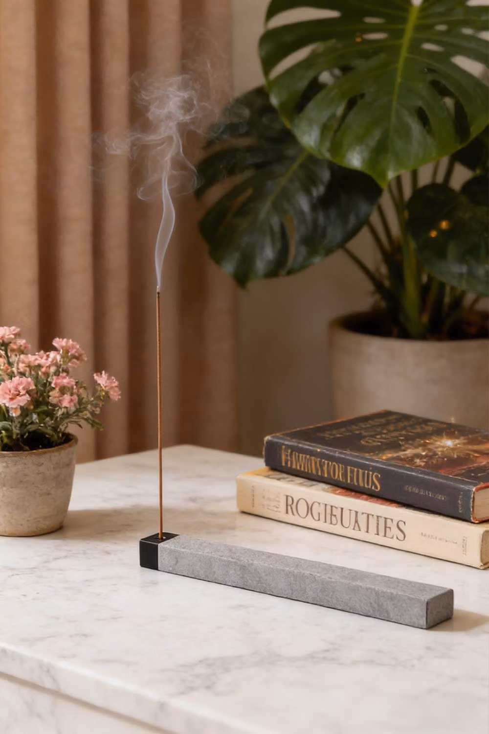Living and Home Woody Incense Sticks Set with Rectangular Tabletop Incense Holder – 2
