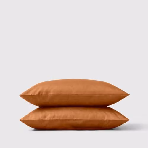 Bedable Cotton Sateen Pillowcase Pair, 460 Thread Count, Terracotta