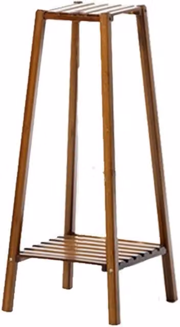 KORVIXA Trapezoidal Solid Wood Plant Stand in Brown