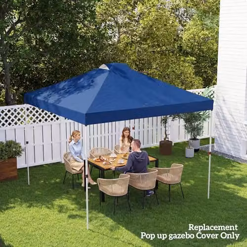 Outsunny Blue Oxford Fabric Pop Up Gazebo Replacement Canopy Cover with UPF 50+ Protection, W: 300 cm x D: 300 cm – 7