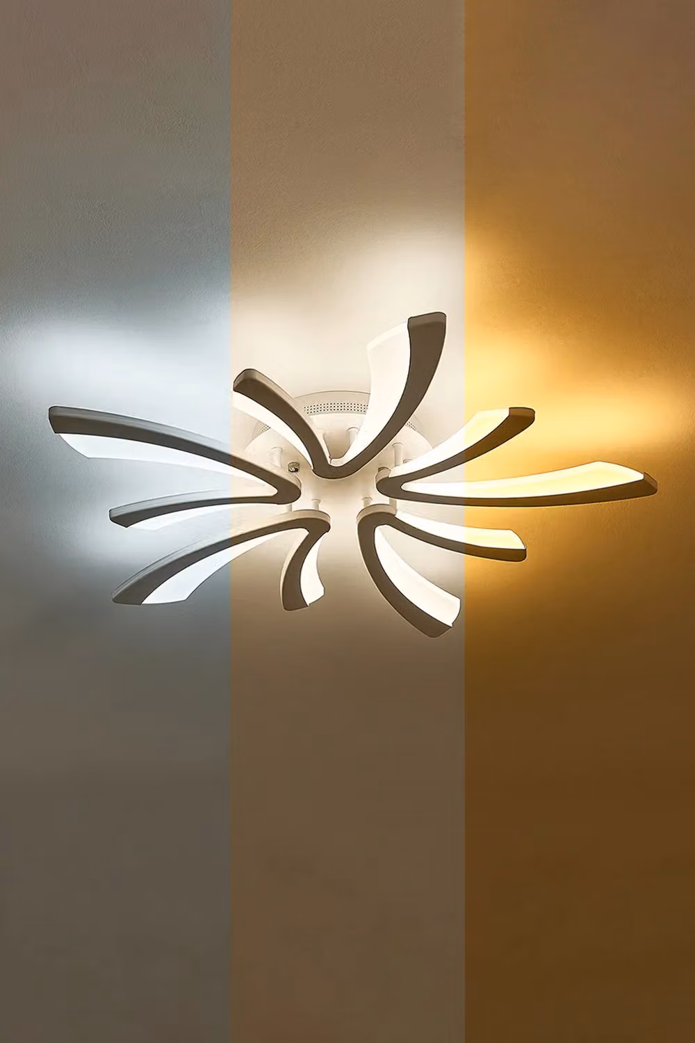 Livingandhome Modern Artistic Flower-Shaped White LED Flush Mount Ceiling Light – 2