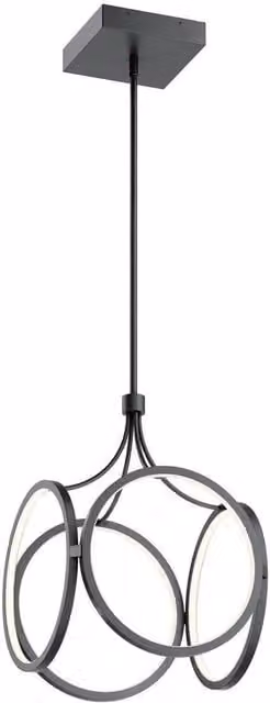 Kichler Ciri Modern Ring LED Pendant Ceiling Light in Black with 3000K Warm White Dimmable Light