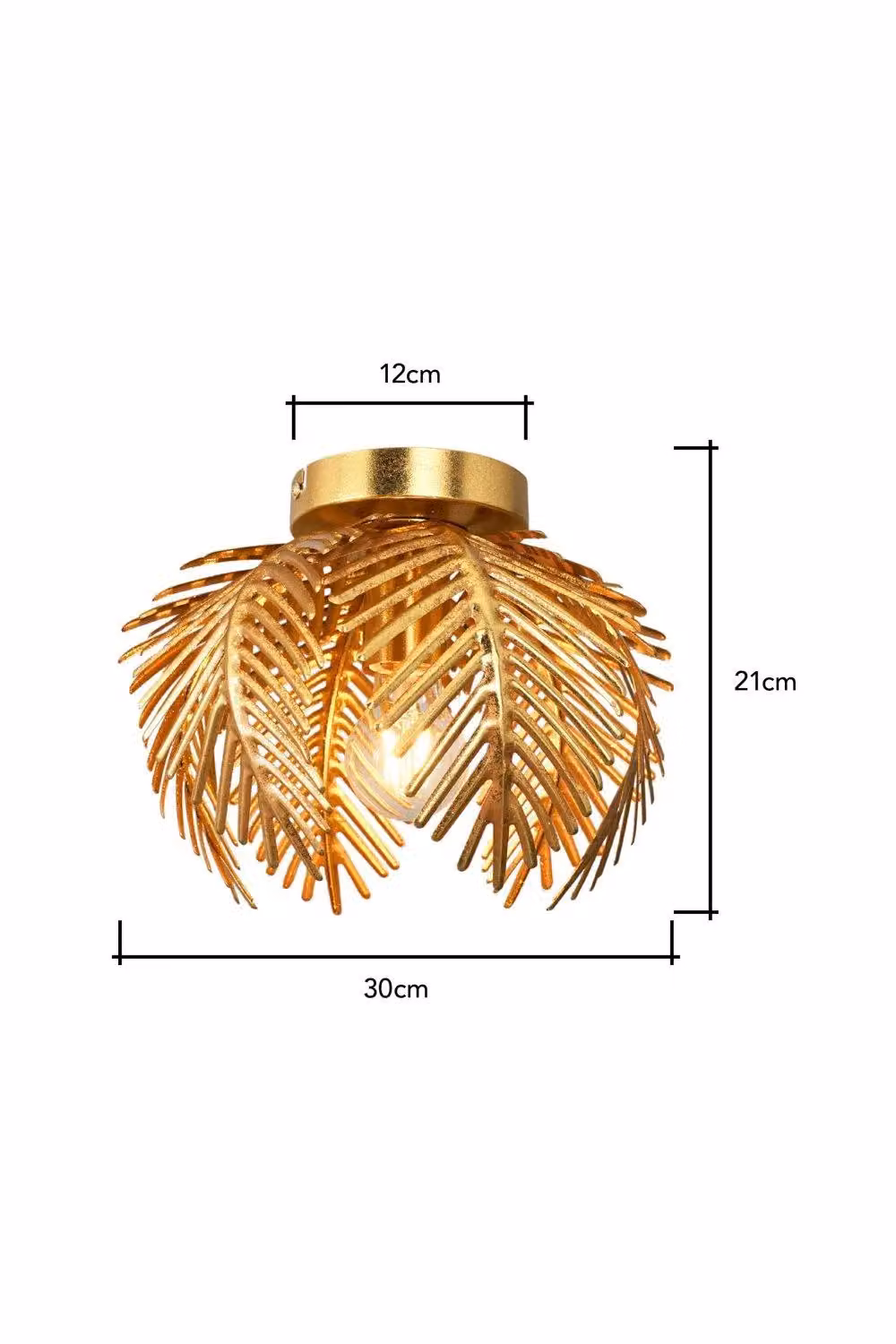 BHS Lighting Brookby Art Deco Flush Ceiling Light in Gold/Brass – 2
