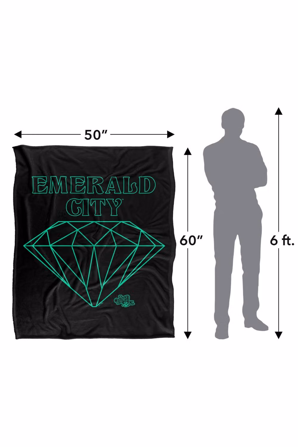 Warner Bros. The Wizard Of Oz Emerald City Line Logo Silky Touch Super Soft Fleece Throw Blanket, W/D/H: 91 x 147 cm – 7