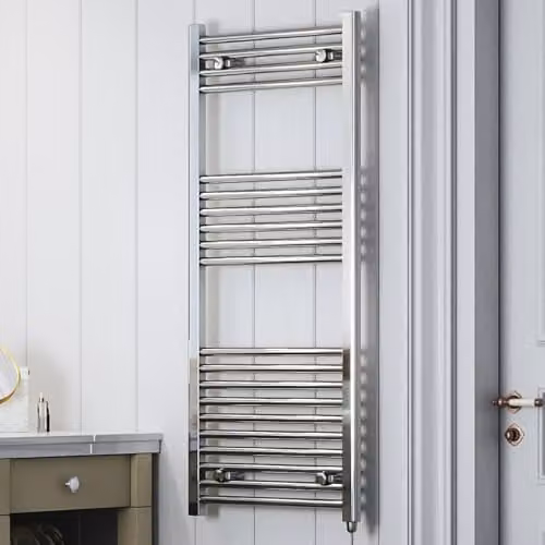 Terma Leo E Electric Towel Rail, Silver, H 120 cm x W 50 cm, 300 Watts