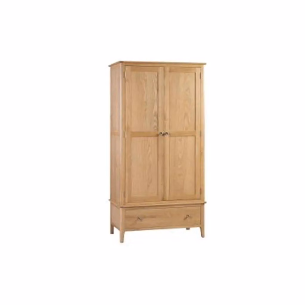 Ashfield Oakwood Classic 2 Door and 1 Drawer Wardrobe in Brown – 3