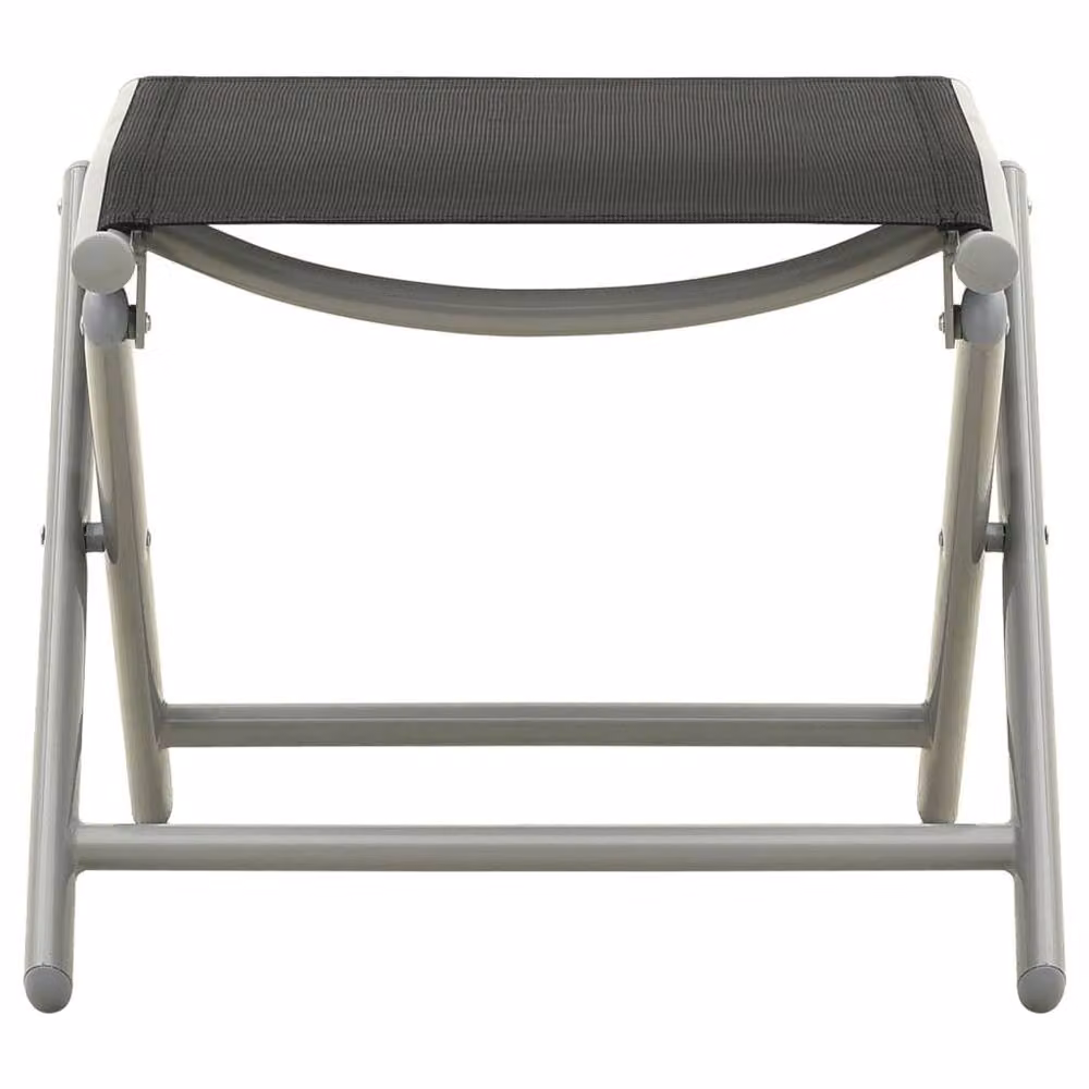 Berkfield Home 3 Piece Garden Lounge Set with Textilene and Powder Coated Aluminium in Black and Silver – 3