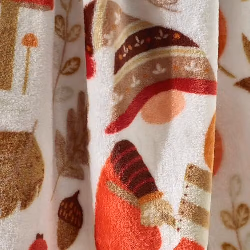 Catherine Lansfield Woodland Gonks Cosy Fleece Throw, Beige, W/D/H: 130 x 170 cm – 2