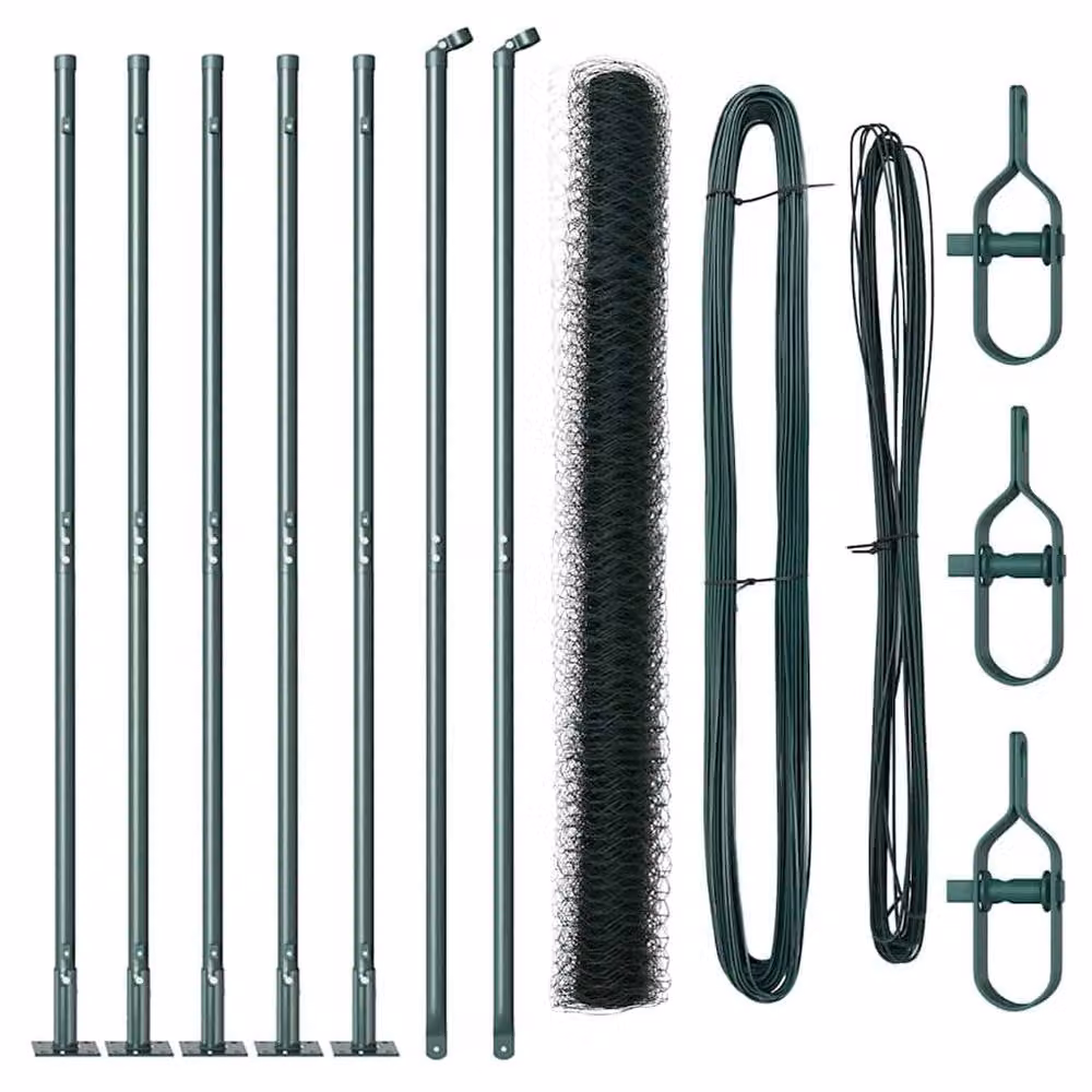 Berkfield Home Green Steel Hexagon Fence, W: 1.5 m, L: 10 m – 3
