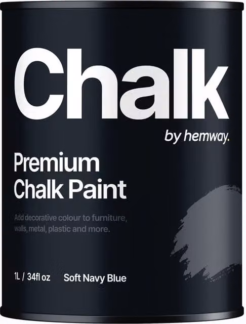 Hemway Water-Based Chalk Paint in Soft Navy Blue, Flat Matt, 1 l