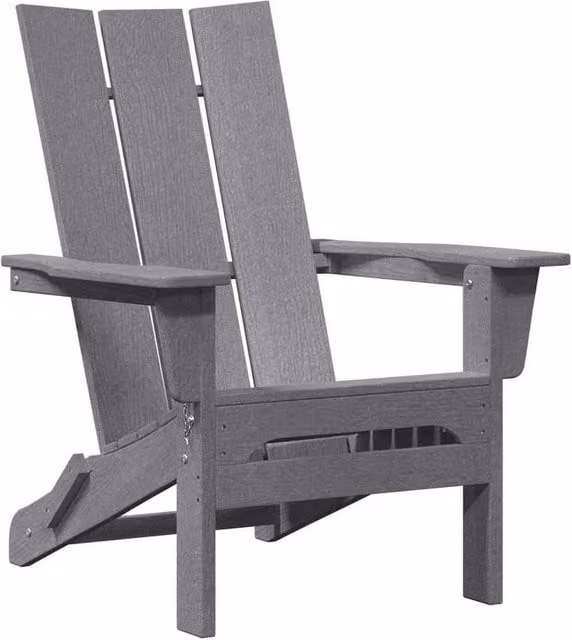Berkfield Home Folding Adirondack Chair in Light Grey, W/D/H: 74.5 x 80.5 x 90 cm