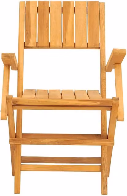 Berkfield Home Beautiful Set of 4 Folding Garden Chairs in Brown Solid Teak Wood, W/D/H: 55 x 61 x 90 cm