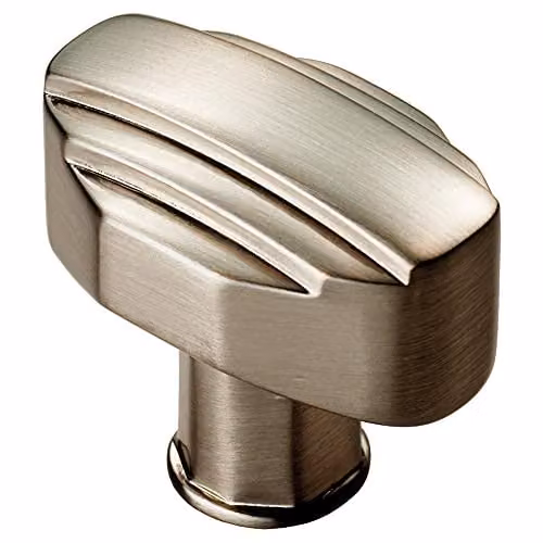 Loops 2 Pack Square Geometric Cabinet Door Knobs in Brushed Silver – 2