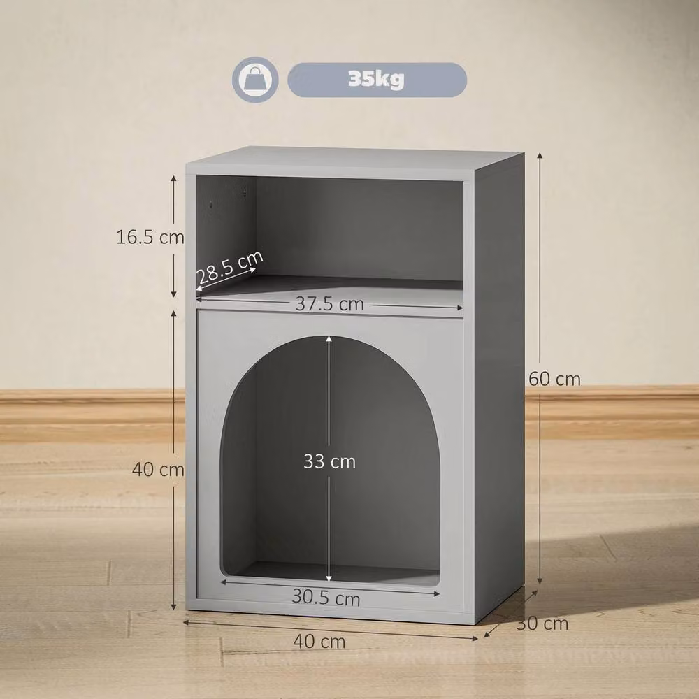 NESTLUNE Modern Grey Bedside Table – 2