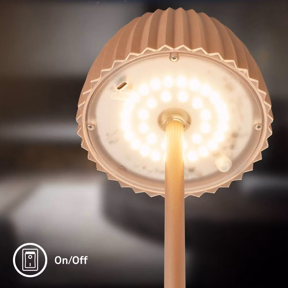 Briloner LED Floor Lamp in Brown, Dimmable Warm White Reading Light with USB-C, Height: 124 cm – 4