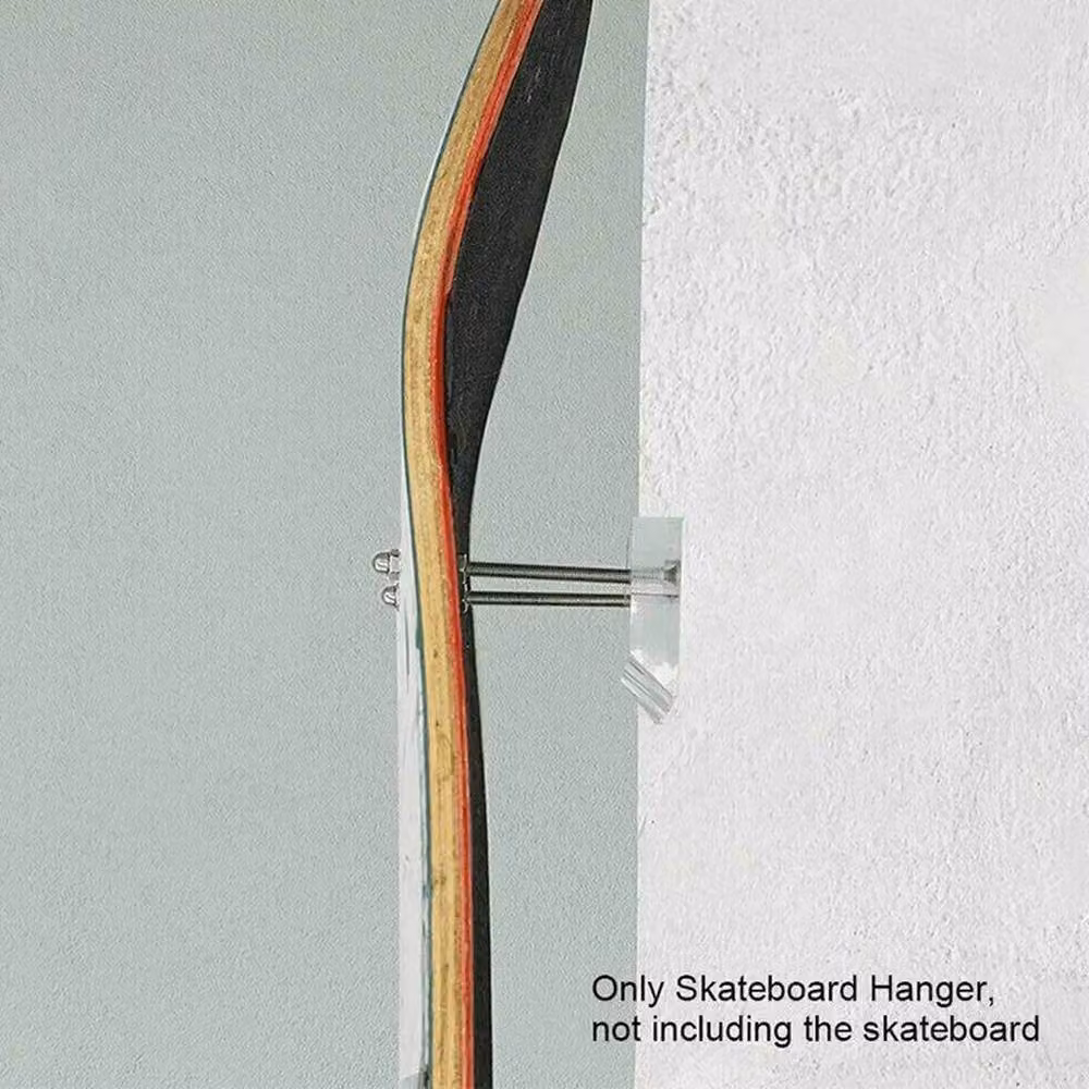 NESTLUNE 3 Skateboard Deck Display Wall Mount Hanger Rack in Clear, W: 52 cm, H: 1000 cm – 2
