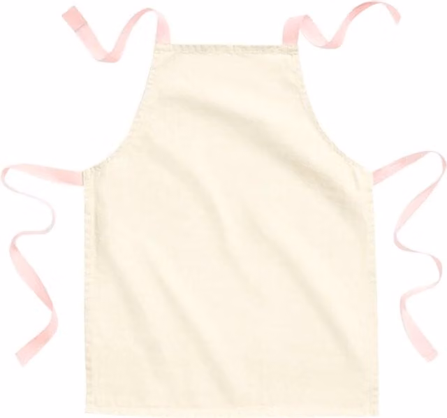 Westford Mill Fairtrade Cotton Junior Craft Apron for Children in Beige, Pink and White
