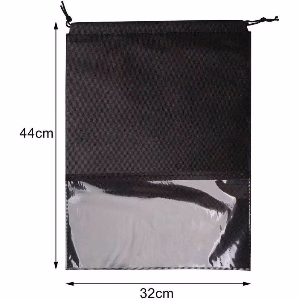 FLAVORA 10-Piece Large Non-Woven Drawstring Shoe Bags in Black, W: 50 cm – 5