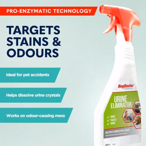 Rug Doctor Urine Eliminator 558 ml Enzyme Cleaner for Upholstery, Fabric and Carpet Stains – 3