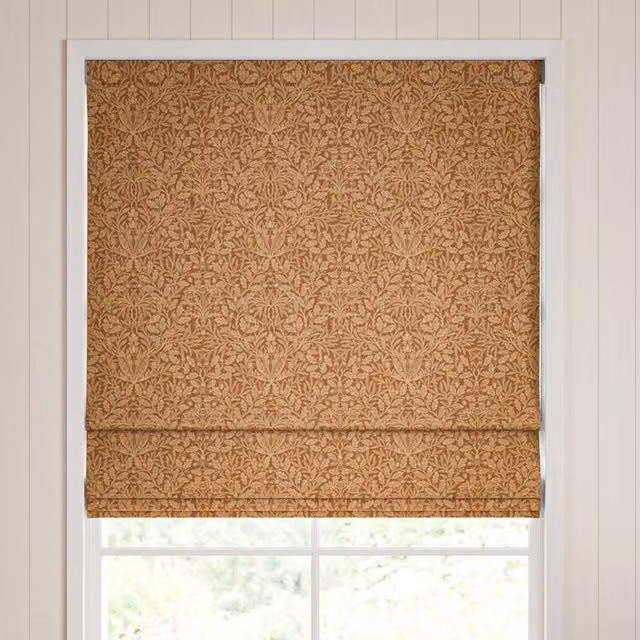William Morris Acorn Made To Measure Blackout Roman Blind in Russet Floral Pattern