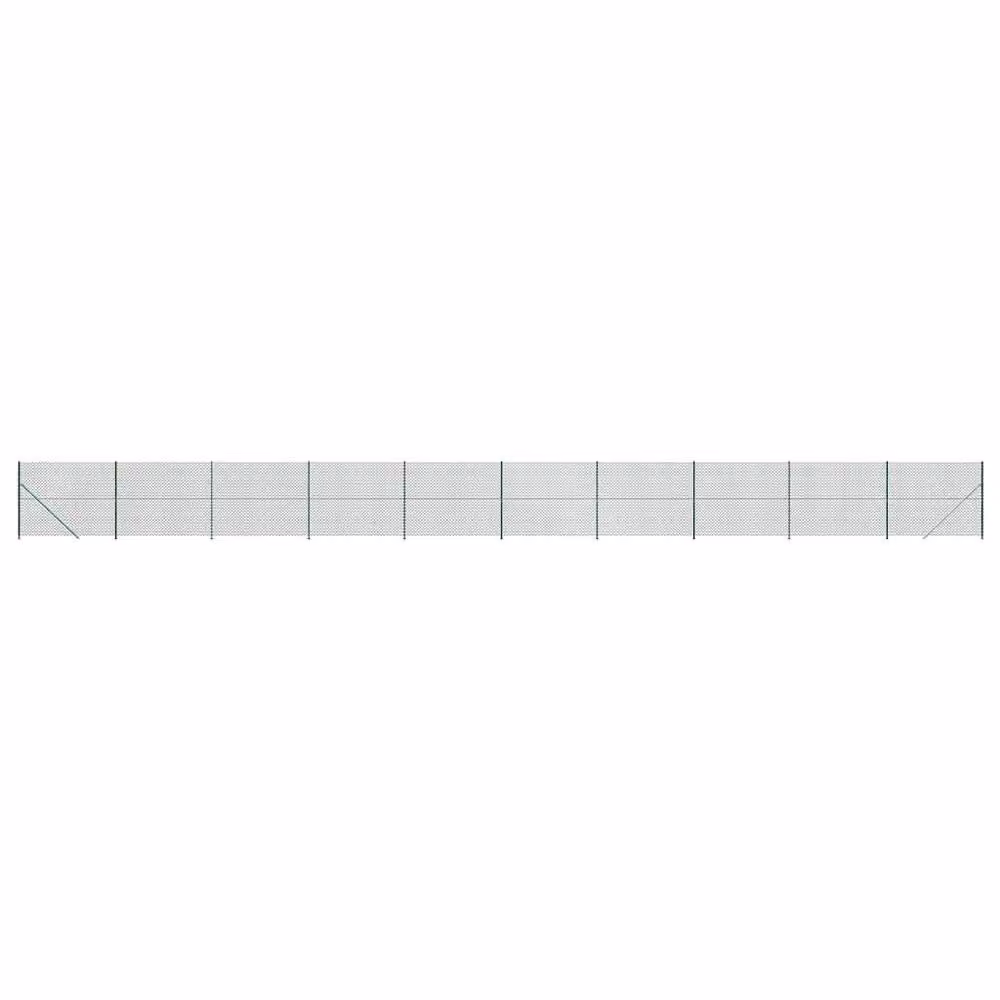Berkfield Home Durable Green PVC-Coated Galvanised Steel Chain Link Fence with Flange, H: 180 cm x W: 25 m – 2