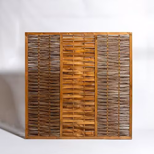 Primrose Premium Handwoven Framed Bunched Willow Hurdle Fence Panel, Brown, H x W: 182 x 90 cm – 2