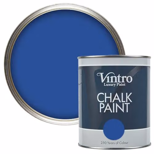 Vintro Cobalt Blue Chalk Paint with Ultra Matt Finish, 1 Litre