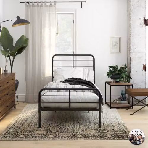 DHP Furniture Millie Metal Bed in Black, W/D/H: 90 x 200 x 105.4 cm – 3