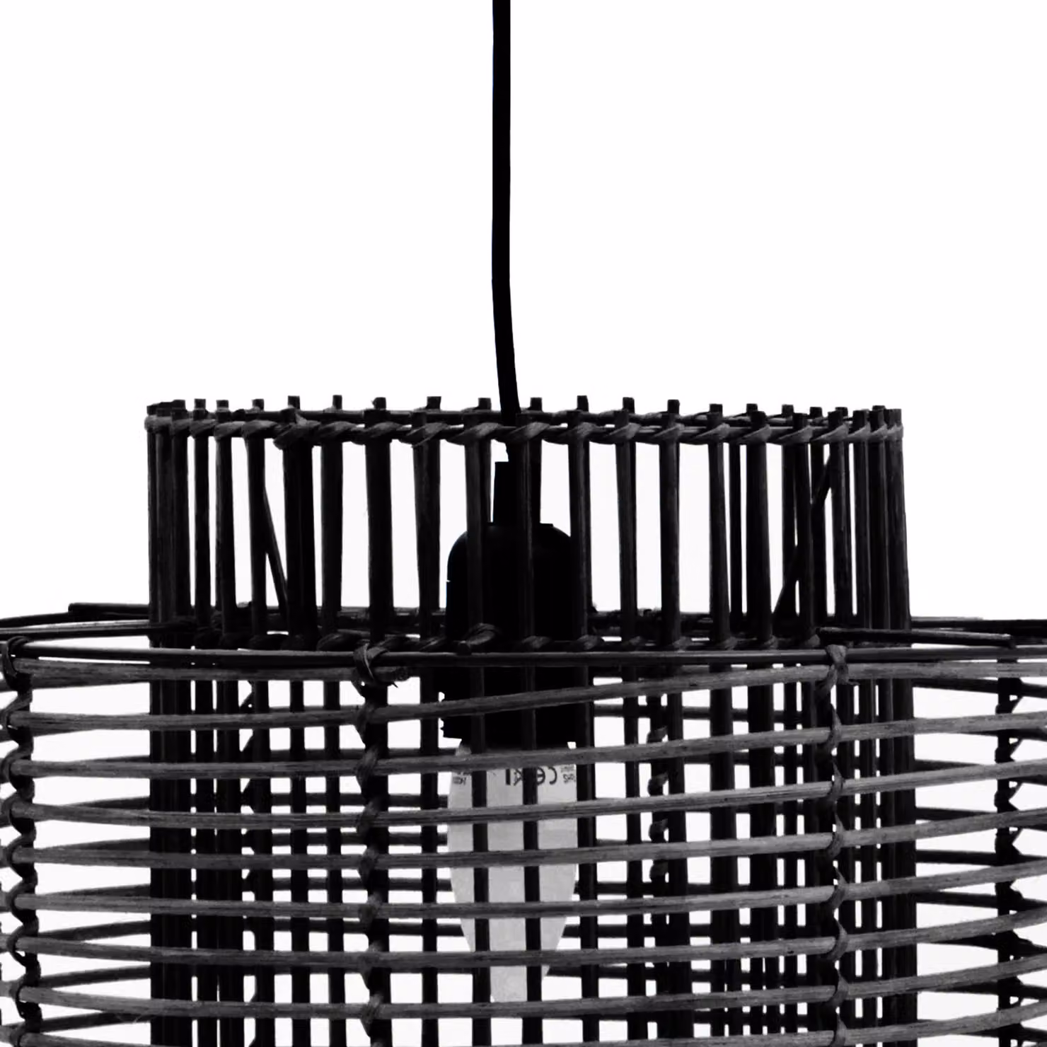 Orsina Black Rattan Cylinder Suspended Pendant Light by Interiors by Premier – 4