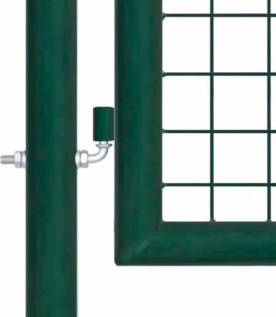 Berkfield Home Green Galvanised Steel Mesh Single Garden Gate W: 390 cm, H: 100 cm