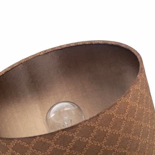 Happy Homewares Modern Chocolate Brown Woven Lattice Cylinder Lampshade in Textured Fabric, W/D/H: 30 x 20 x 15 cm – 2