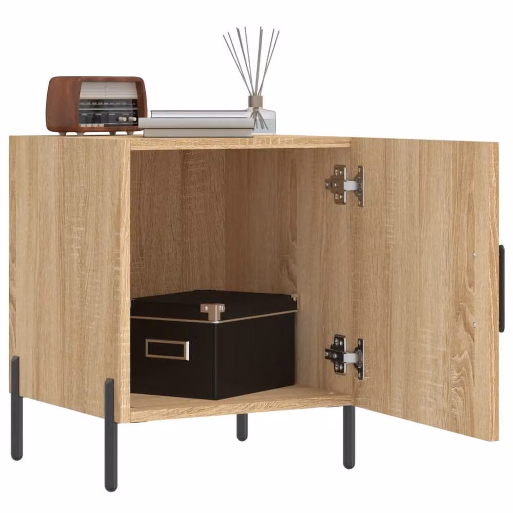 Berkfield Home Set of 2 Sonoma Oak Bedside Cabinets in Light Tan, W/D/H: 40 x 40 x 50 cm – 2