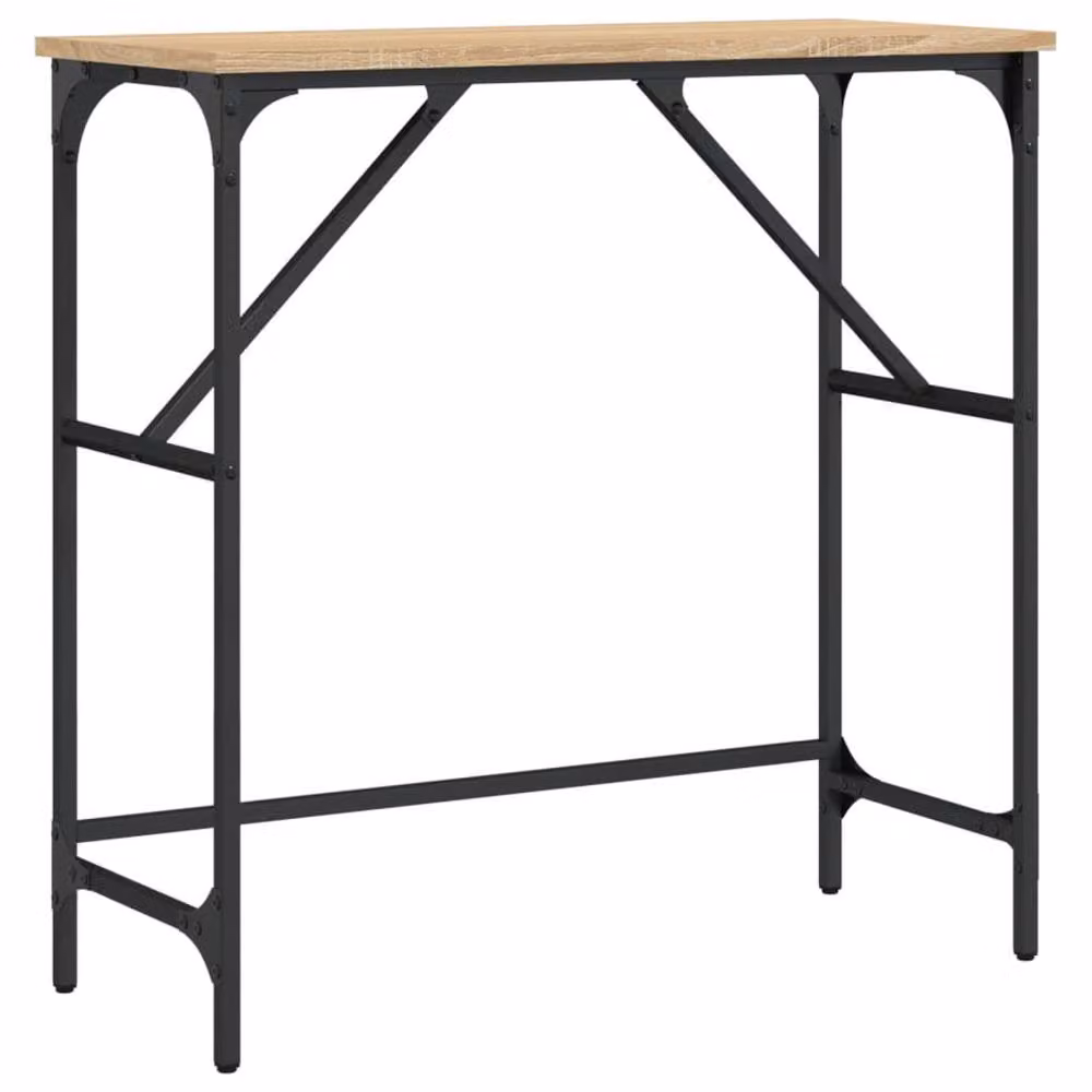 Berkfield Home Decorative Console Table in Sonoma Oak and Brown, W/D/H: 75 x 32 x 75 cm – 2