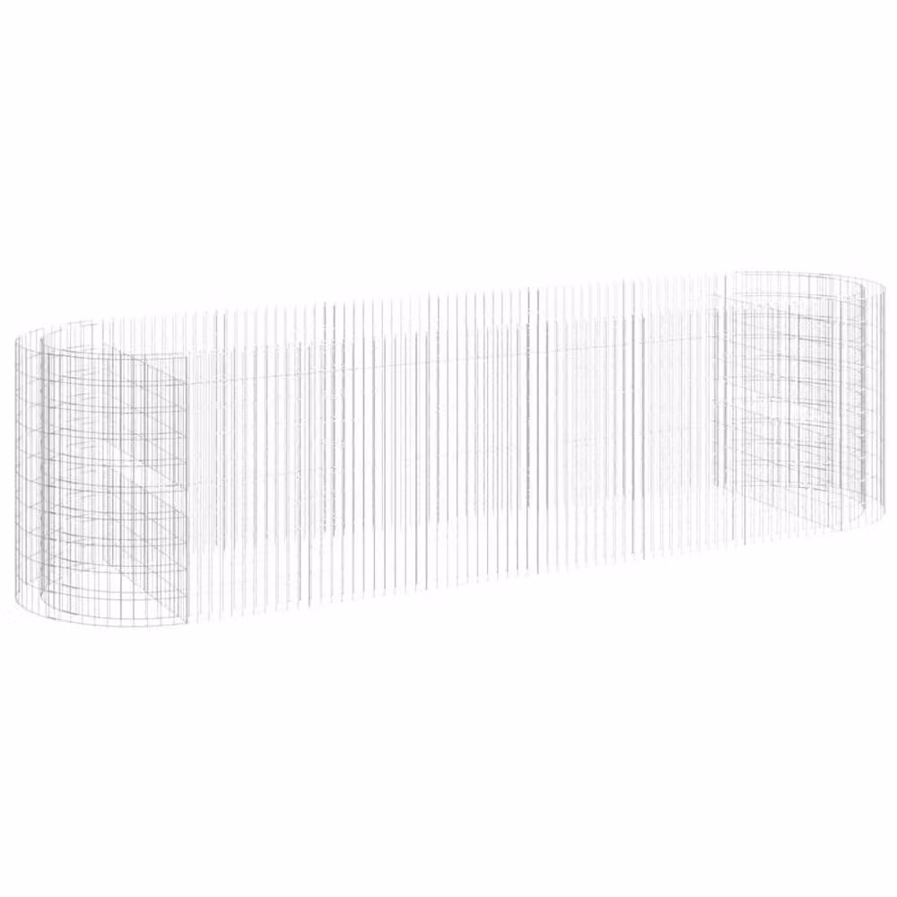 Berkfield Home Durable Galvanised Steel Gabion Raised Bed in Silver, W/D/H: 400 x 100 x 100 cm – 3