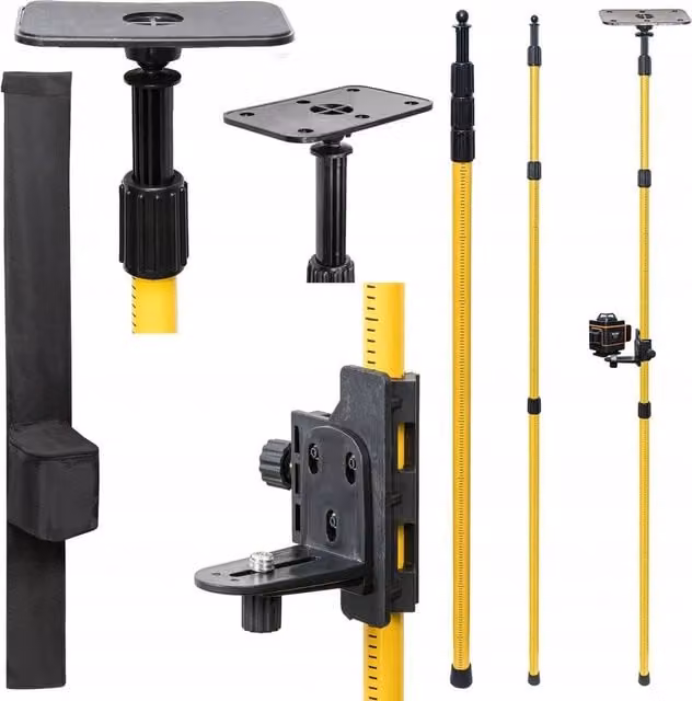 PAWNORA Lasers Level Telescoping Support Tension Rod in Yellow – 1