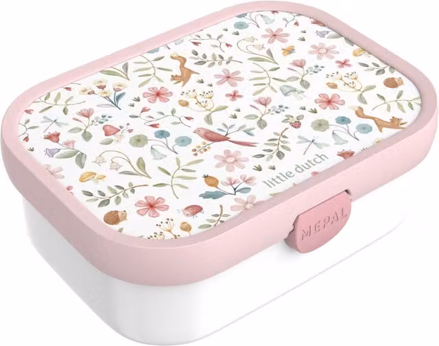 Little Dutch Campus Lunch Box Fairy Wonders in White, Pink and Multicolour with Cutlery and Dividers