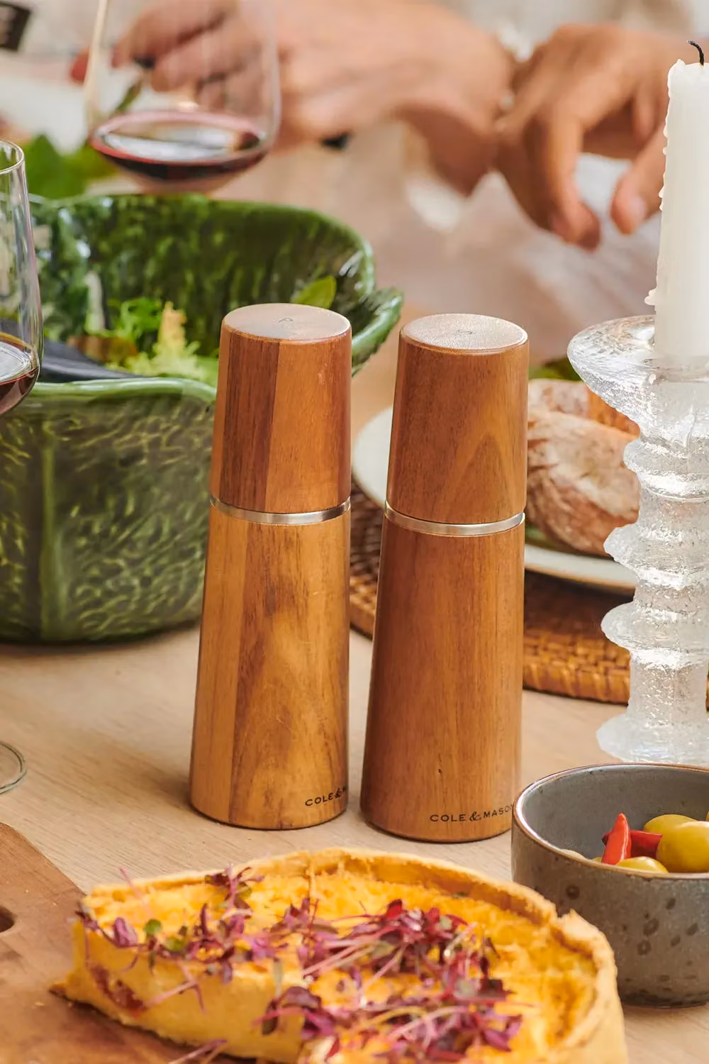 Cole & Mason Marlow Acacia Wood Salt and Pepper Mill Set, Brown, Height: 18.5 cm – 4