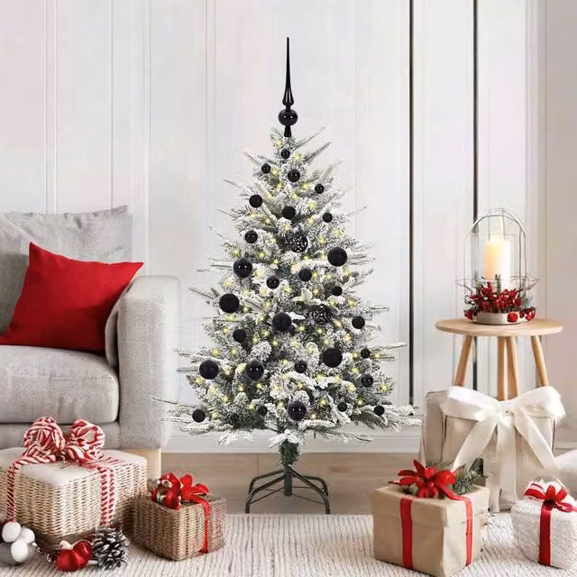 Berkfield Home Pre-lit Artificial Christmas Tree with Ball Set, Green, Height: 120 cm