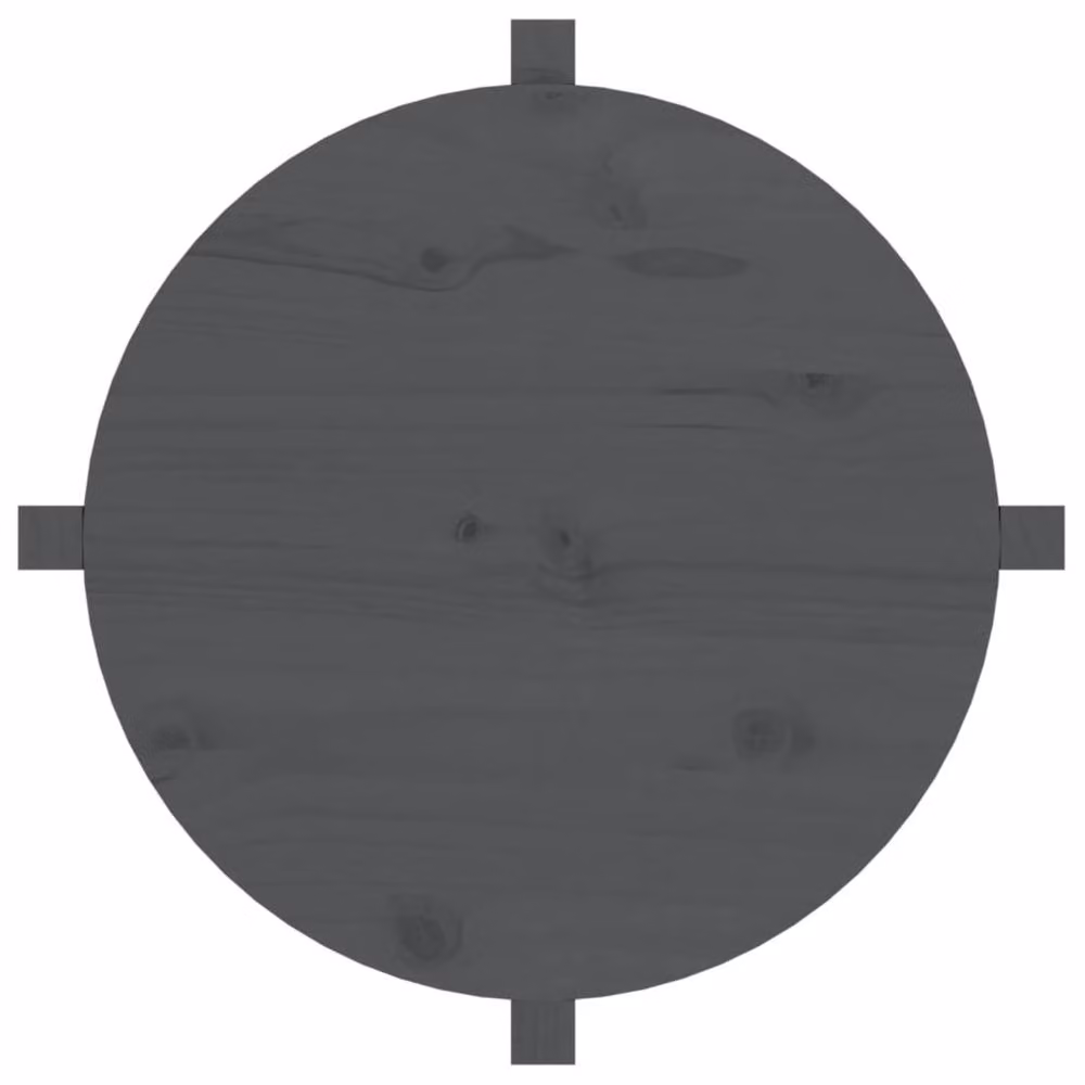 Berkfield Home Beautiful Round Coffee Table in Grey Solid Pine, Diameter: 62.5 cm, Height: 45 cm – 5