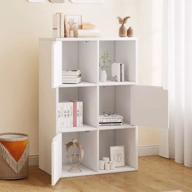 SPETLEK White Wooden Shelf Storage Unit with Door – 1