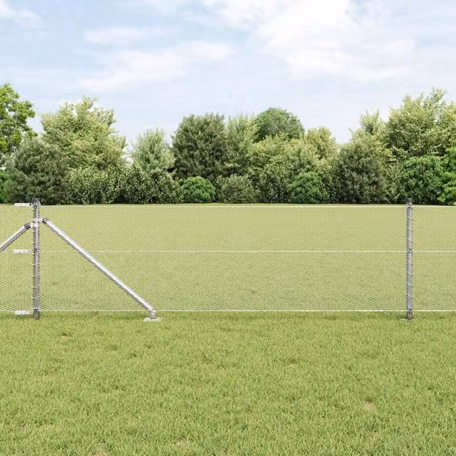Berkfield Home Hexagon Fence in Silver Galvanised Steel, W: 0.6 m, L: 50 m