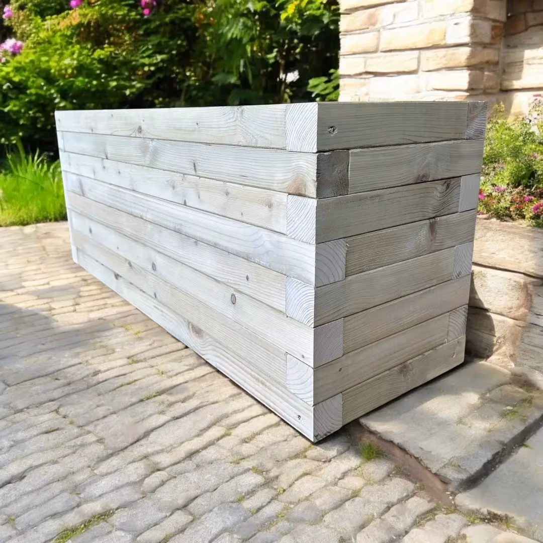 Buttercup Farm Brown Wooden Raised Bed Planter, W: 40 cm, L: 180 cm, H: 50 cm – 4