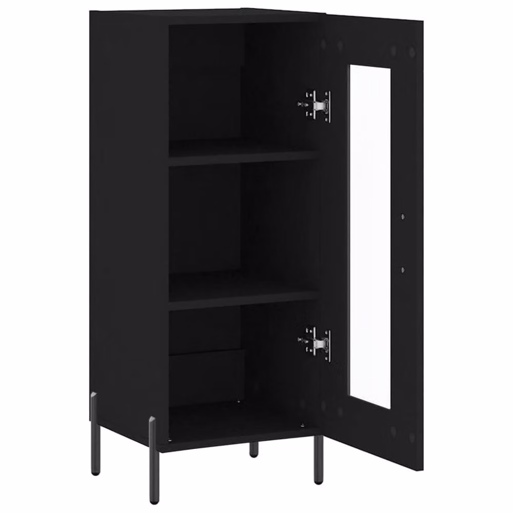 Berkfield Home Black Matt Sideboard in Engineered Wood W/D/H: 34.5 x 34.5 x 90 cm – 4