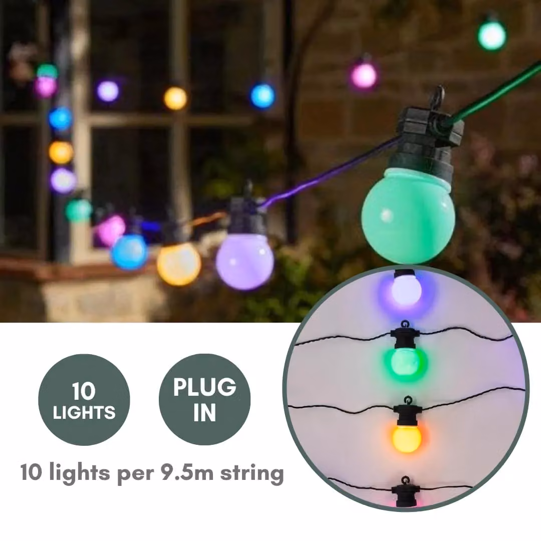 Marco Paul Multicoloured RGB Sphere String Lights, 10m, Mains Powered – 2