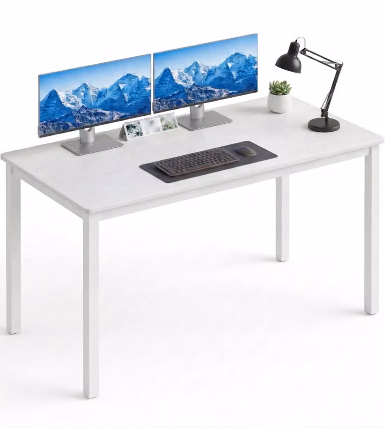 DHS White Modern Computer Desk for Home Office, W: 120 cm, D: 50 cm