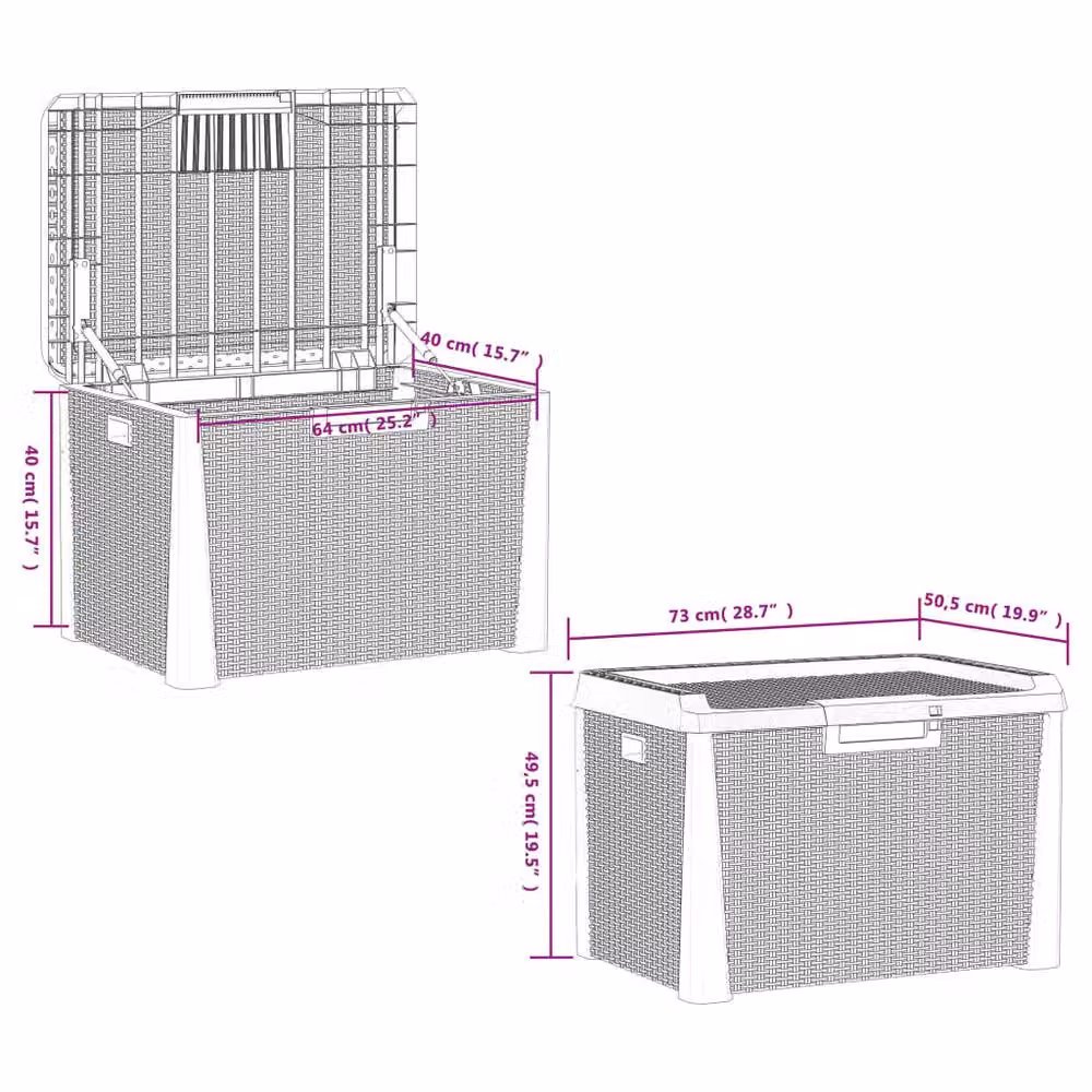 Berkfield Home Garden Storage Box in Anthracite and Black, 125 L – 6