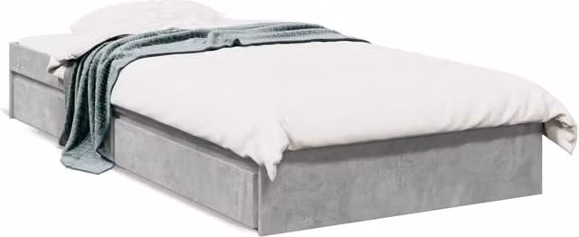 Berkfield Home Single Bed Frame with Drawers, Concrete Grey, W/D/H: 90 x 190 cm – 1