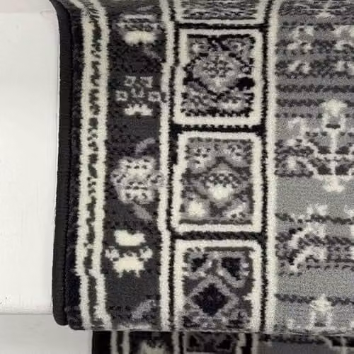 runrug Mayan Stair Runner in Dark Grey, W: 60 cm x L: 720 cm – 4
