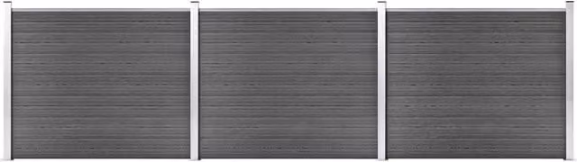 Berkfield Home WPC Fence Panel Set, Black, W: 526 cm, H: 146 cm – 1