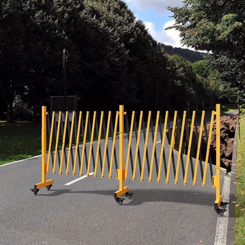 Havendro Yellow Steel Folding Gate Expandable Mobile Retractable Barricade – 4